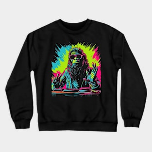 Bigfoot DJ | Funny Retro EDM Festival Bigfoot #2 Crewneck Sweatshirt